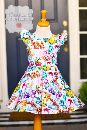 Image of Little Mermaid Friends Flutter Twirl Dress