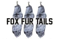 Image 1 of 16 inch real silver blue fox fur tail keychain