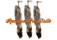 Image 1 of 10 inch dark gray raccoon tail keychains