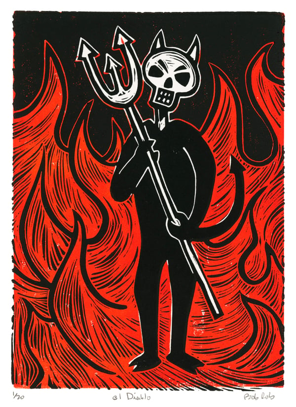 Image of El Diablo/The Devil (Linocut) 