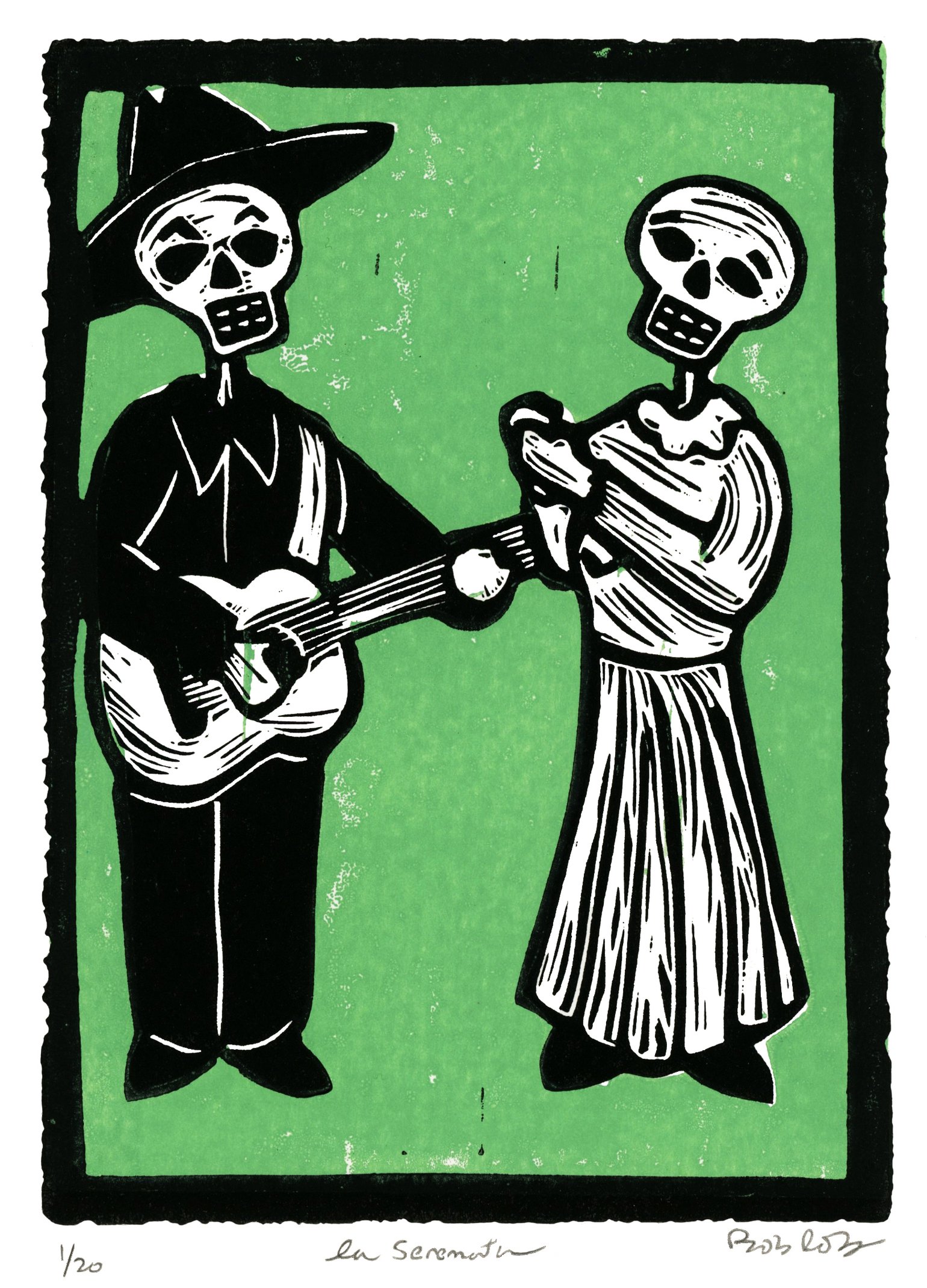 Image of La Seranata/The Serenade (Linocut)