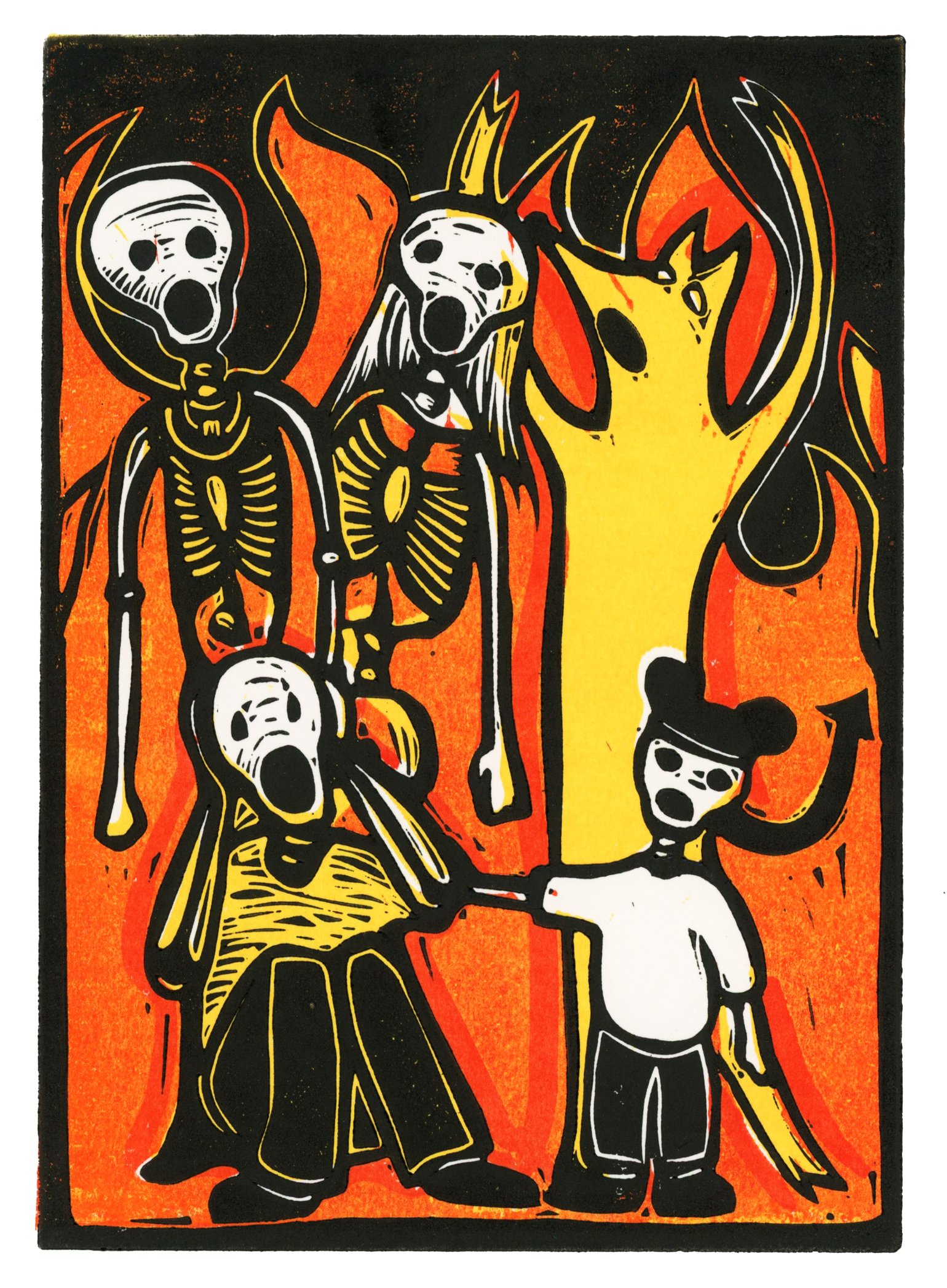 Image of Vacaciones en familia/Family vacation (Linocut)