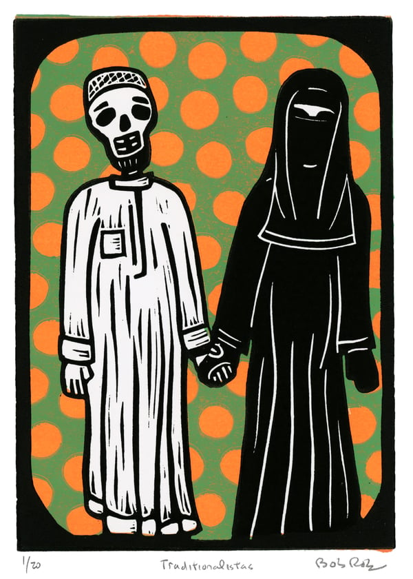 Image of Egyptian Traditionalistas (Linocut)