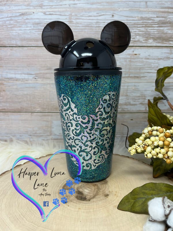 Image of 16oz Black and Tell Mouse Ears Tumbler