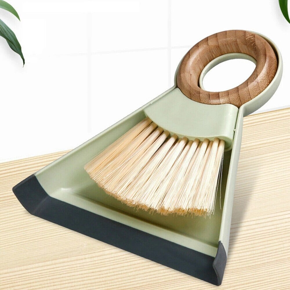 Mini Desktop Brooms and Dustpan Set Wooden Handle HandBroom
