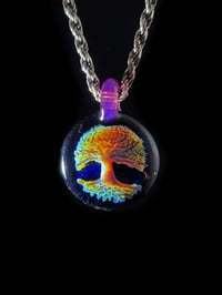 Image 1 of Psychedelic tree pendant with neo opal bale.