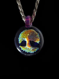 Image 2 of Psychedelic tree pendant with neo opal bale.