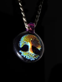 Image 3 of Psychedelic tree pendant with neo opal bale.