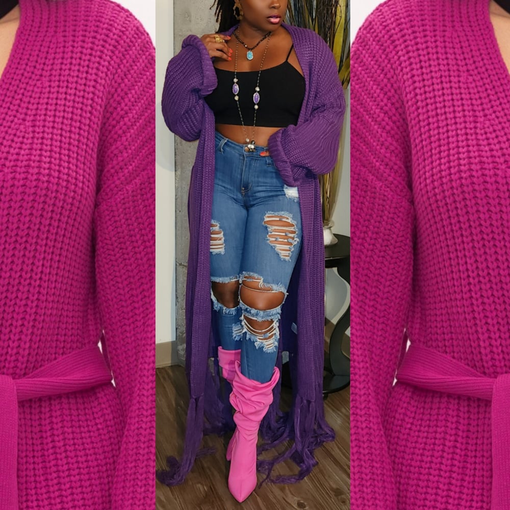 Image of The Kelcy Fringe Maxi Cardigan: 3 Colors**ON SALE**