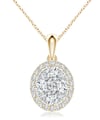 DIMANI Oval Composite Diamond Halo Pendant