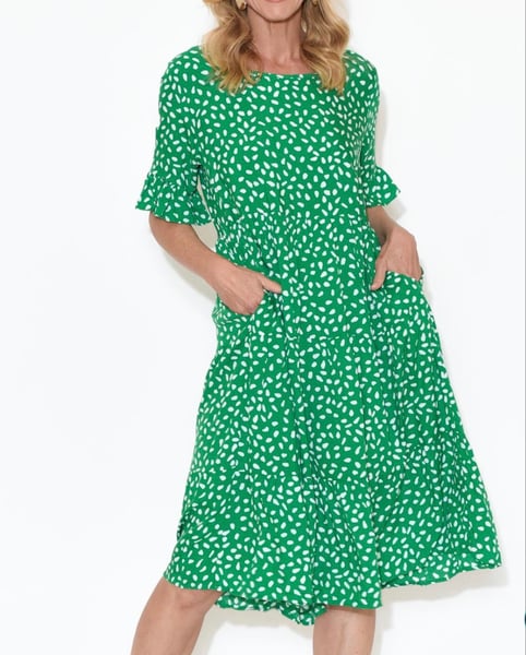 Image of Dallas Dress - Green White 