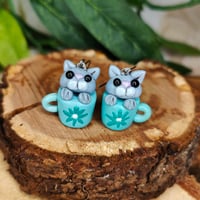 Image 2 of Kolczyki - Kotki w kubku 🐱✨