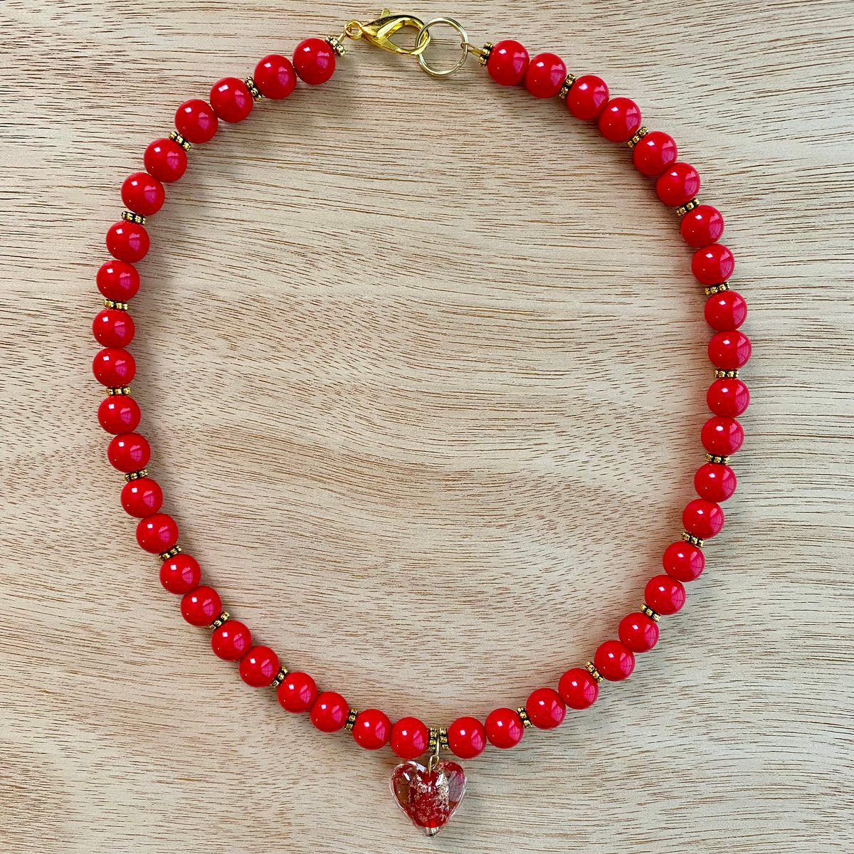 Ruby Red Heartbreaker beaderboy