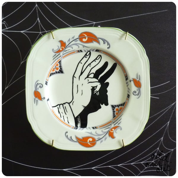 Image of Devil's Hands - Hand Painted Vintage Plate