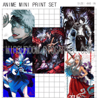 Image of Anime Mini Print Set (JJK, ONE PIECE)