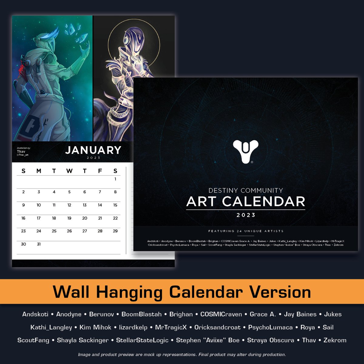 Destiny WALL VERSION 2023 Fanart Calendar Community Fan Projects