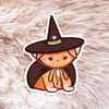 Green Witch Kitty Sticker