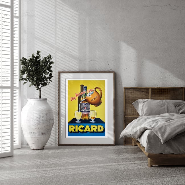 Ricard | Cinq Volumes d'eau | Vintage Ads | Wall Art Print | Vintage Poster