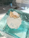 14k solid gold vintage hibiscus Hawaiian ring