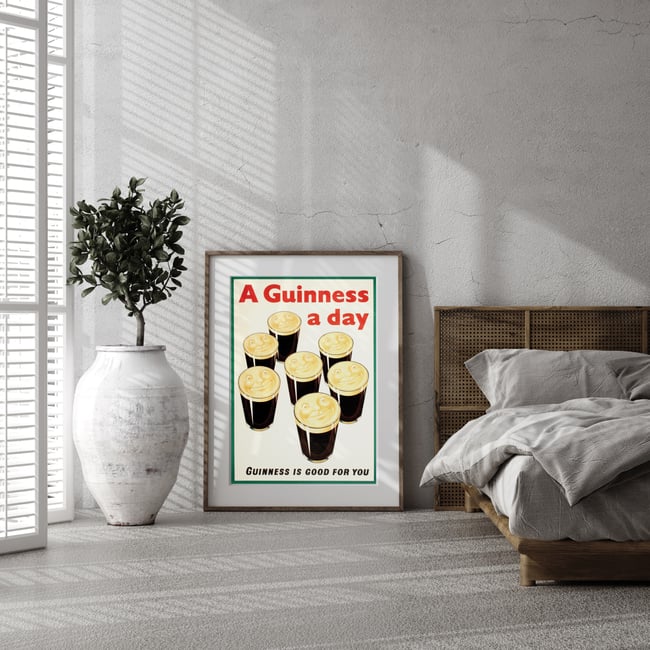 A Guinness a Day | John Gilroy | 1935 | Vintage Ads | Wall Art Print | Vintage Poster