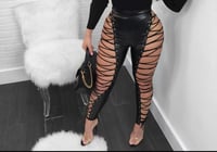 HOLLOW LEATHER PANTS 