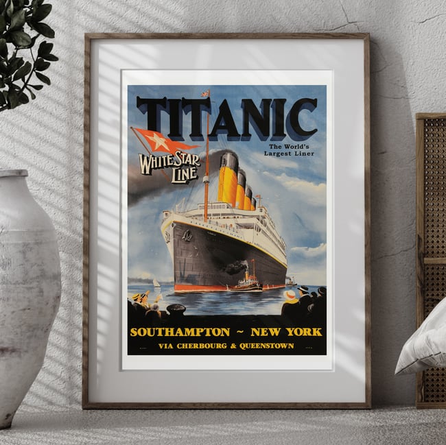 Titanic | P.C. Fussey | 1912 | Wall Art Print | Home Decor | Vintage Travel Poster