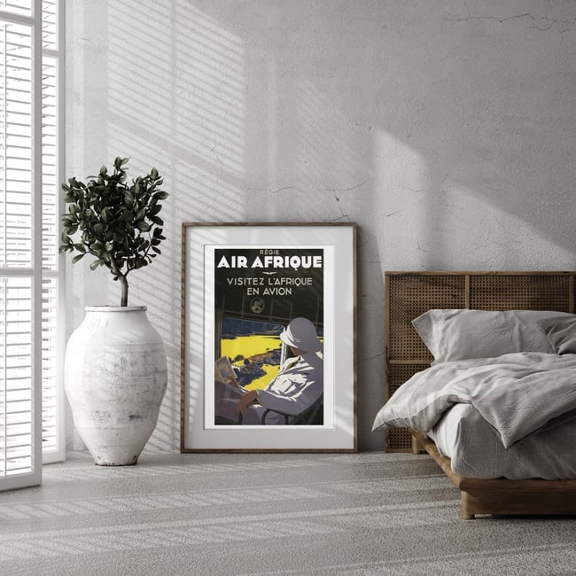 Air Afrique Vintage Travel Poster