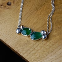 Image 1 of Green agate double cluster necklace