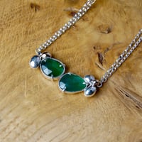 Image 3 of Green agate double cluster necklace