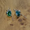 Green agate cluster earrings