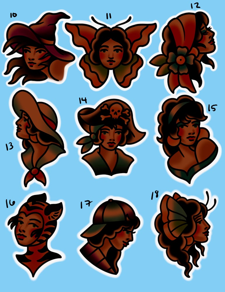 Image of 10 - 18 Lady Heads 