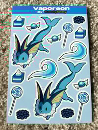 Image 1 of "Blue Water Fox" - 4" x 6" Vinyl Sticker Sheet