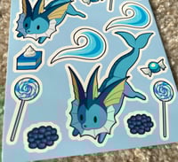 Image 3 of "Blue Water Fox" - 4" x 6" Vinyl Sticker Sheet
