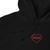 Penis Heart Embroidered Hoodie