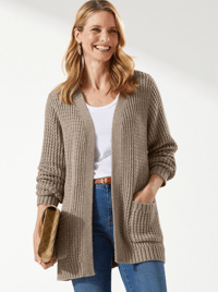 Image 1 of  Tommy Bahama Tuck Stitch Cardigan-Soft Brown