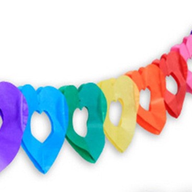 Image of Tissue Garland: Open Hearts (rainbow)