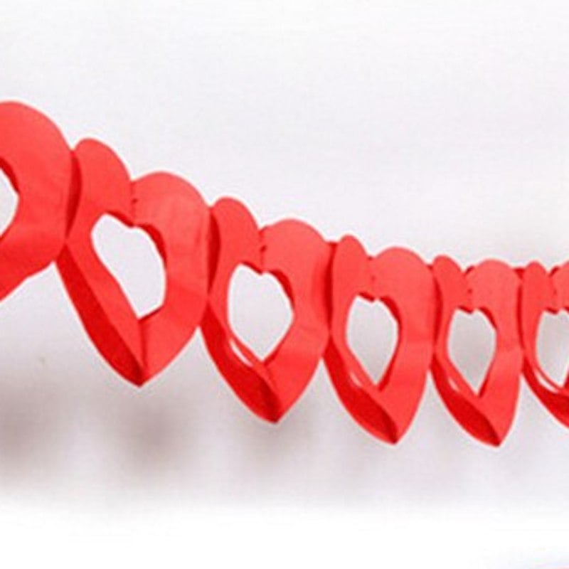 Image of Tissue Garland: Open Hearts (red)