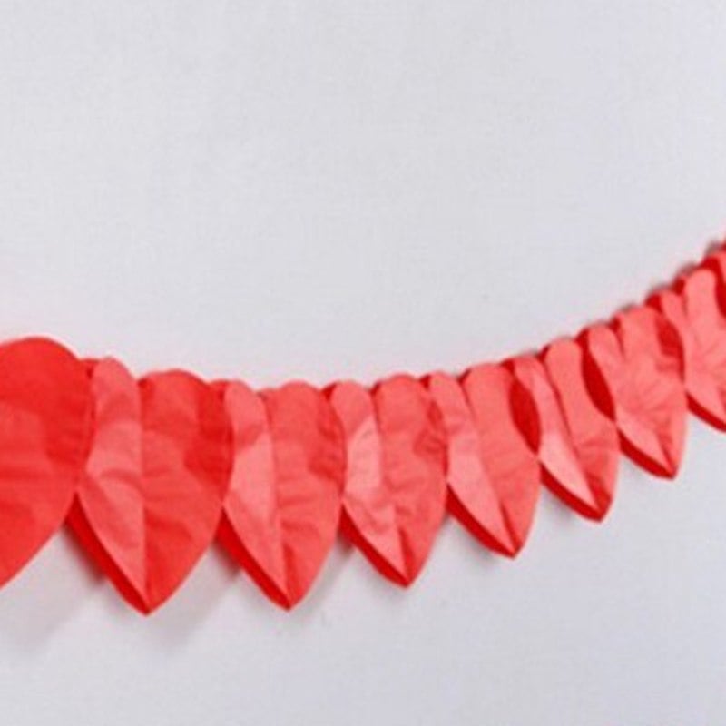 Image of Tissue Garland: Solid Hearts (red)