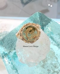 Image 1 of 24k solid gold vintage rare dolphin Hawaiian ring