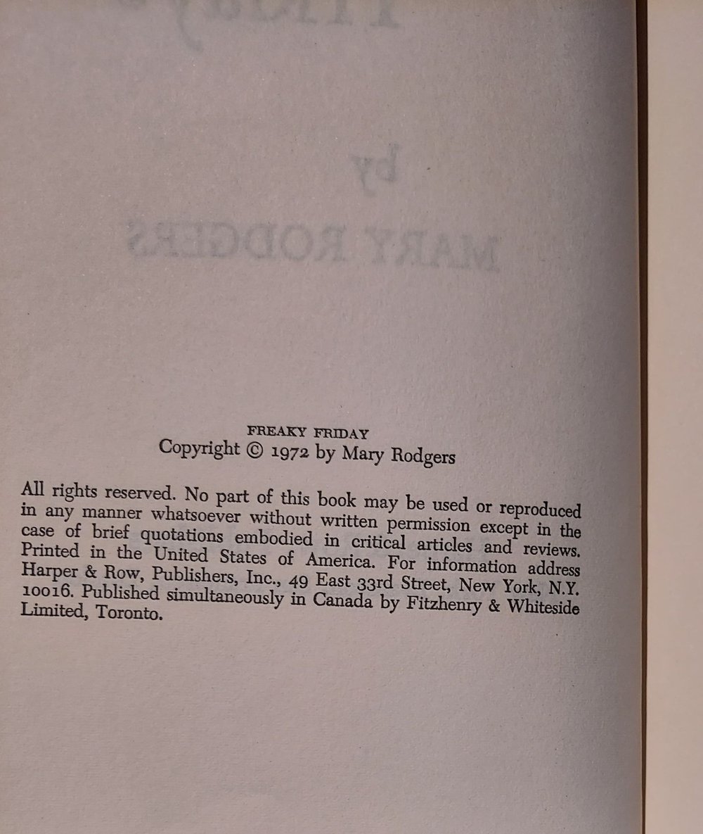 Freaky Friday, by Mary Rodgers