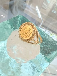 Image 2 of 24k solid gold vintage rare king kamehameha Hawaiian ring