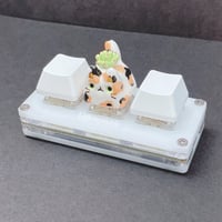 Image 4 of succulent calico cat ceramic keycap