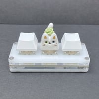 Image 3 of  succulent white cat ceramic keycap