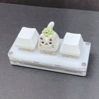 Image 4 of  succulent white cat ceramic keycap