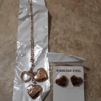 Image 1 of LV Earrings,Necklace Set.Rose Gold