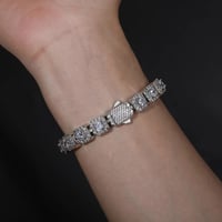 Image 3 of Moissanite Clustered Tennis Bracelet