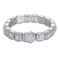 Image 1 of Moissanite Clustered Tennis Bracelet