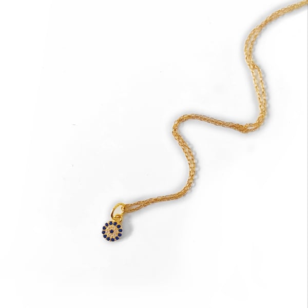 Image of Gold Evil Eye Charm Necklace