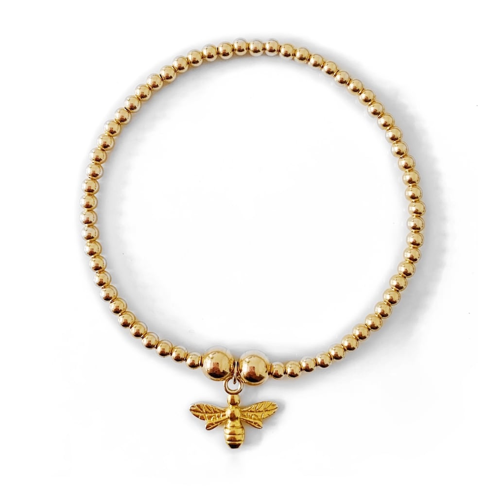 Image of Gold Bee Charm Bracelet