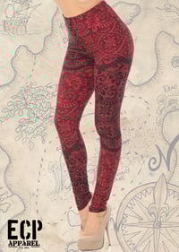 Image 1 of "Red Muerte" Butter Soft Leggings